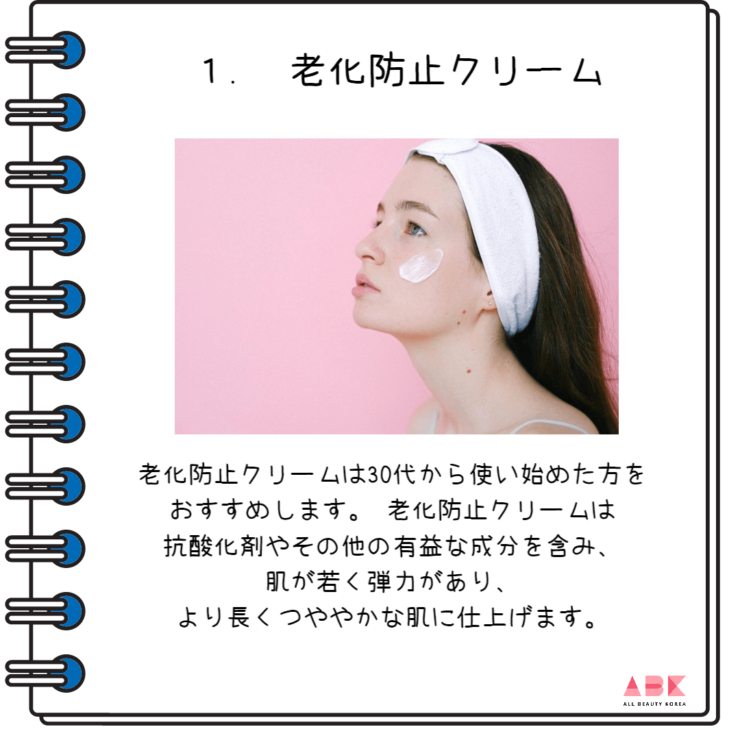 1. 老化防止クリーム
