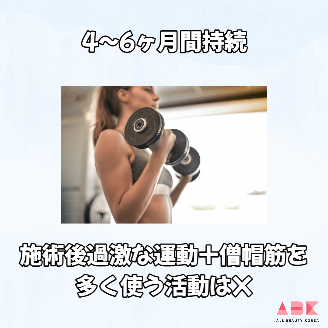 僧帽筋ボトックスは1回施術を受けると約4~6ヶ月間持続します