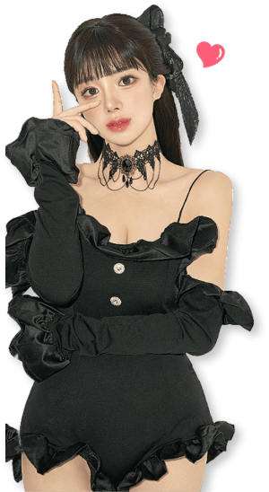 黒い服を着た女性のポートレート
