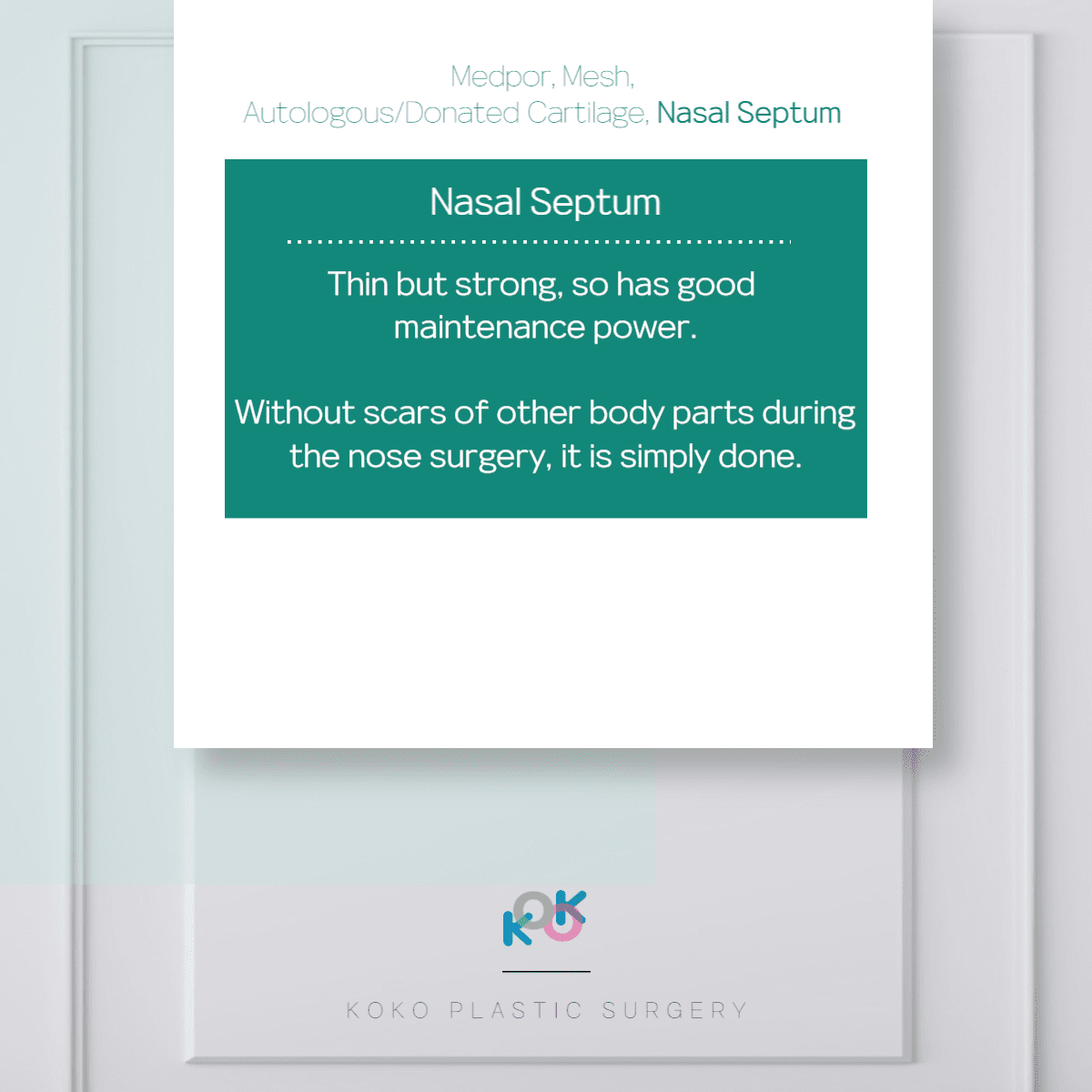 Explanation about Nasal Septum, material for nose surgery