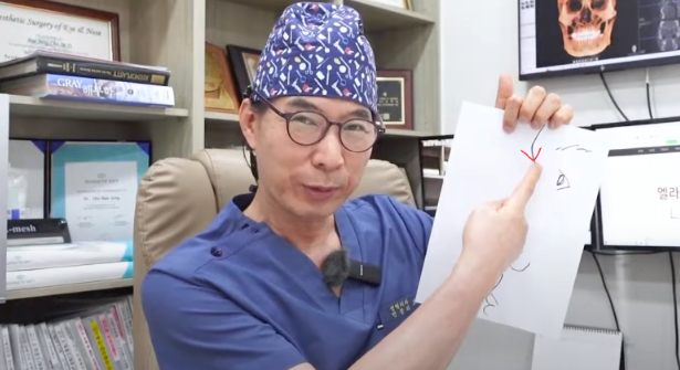 Head Surgeon explaining about the ideal nose shape of a male