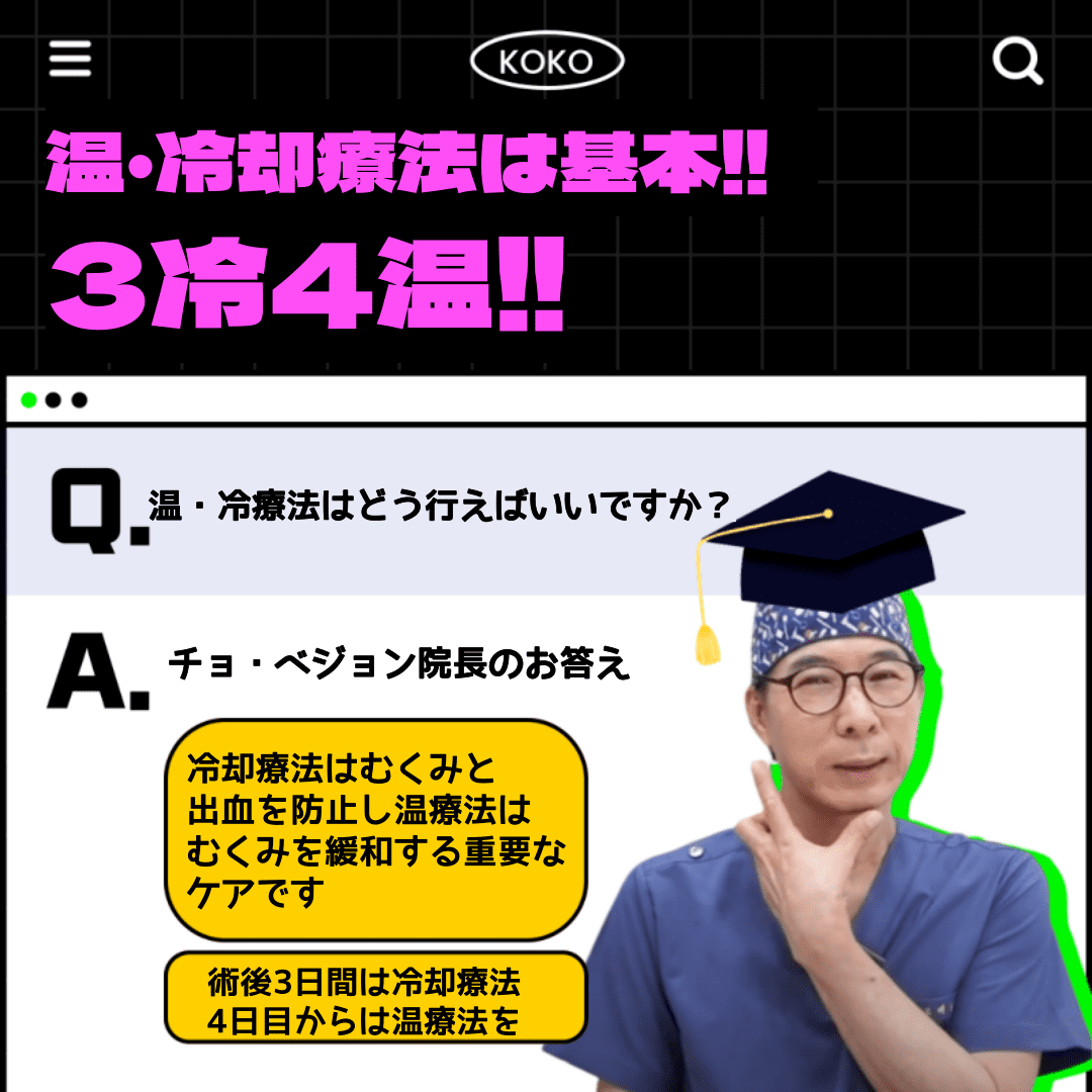 鼻整形後の術後管理について説明した画像