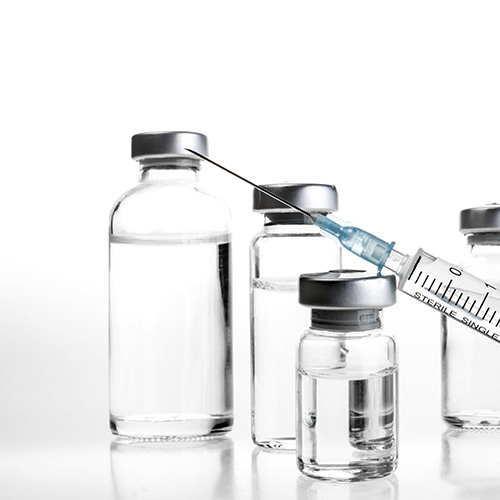 Close-up of skin treatment injection
