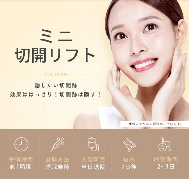 ミニ切開リフトとは？ザプラン美容整形外科のミニ切開リフト