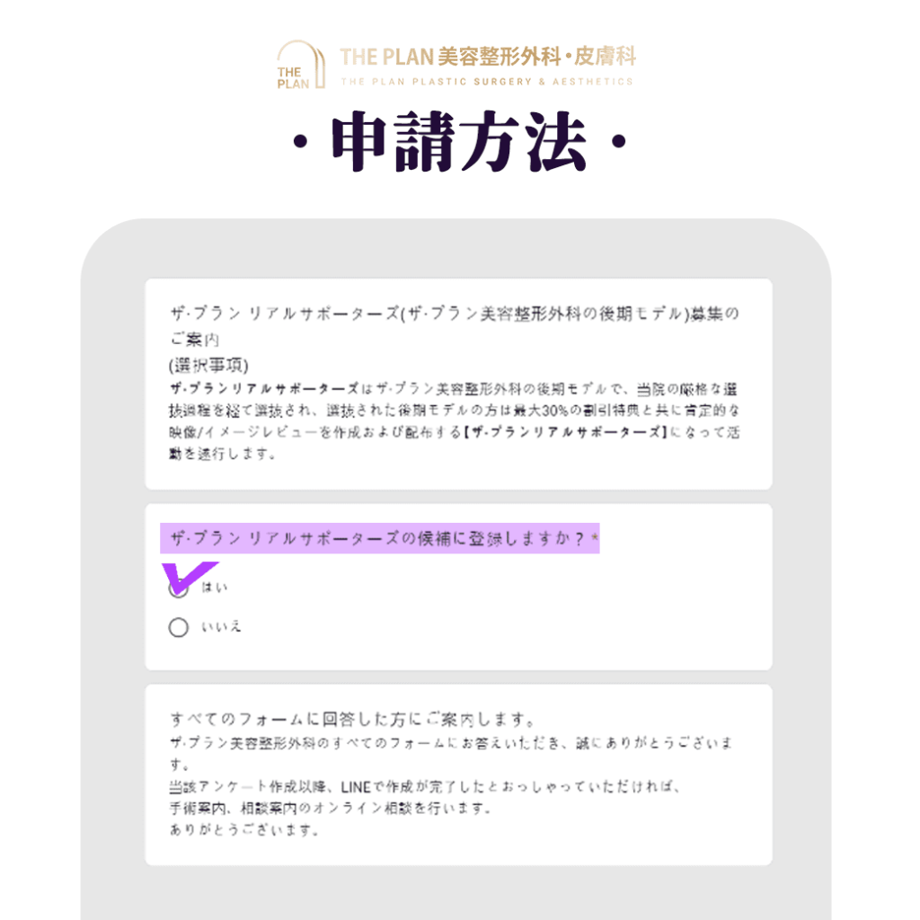 ザ·プラン リアルサポーターズ申込方法のご案内
