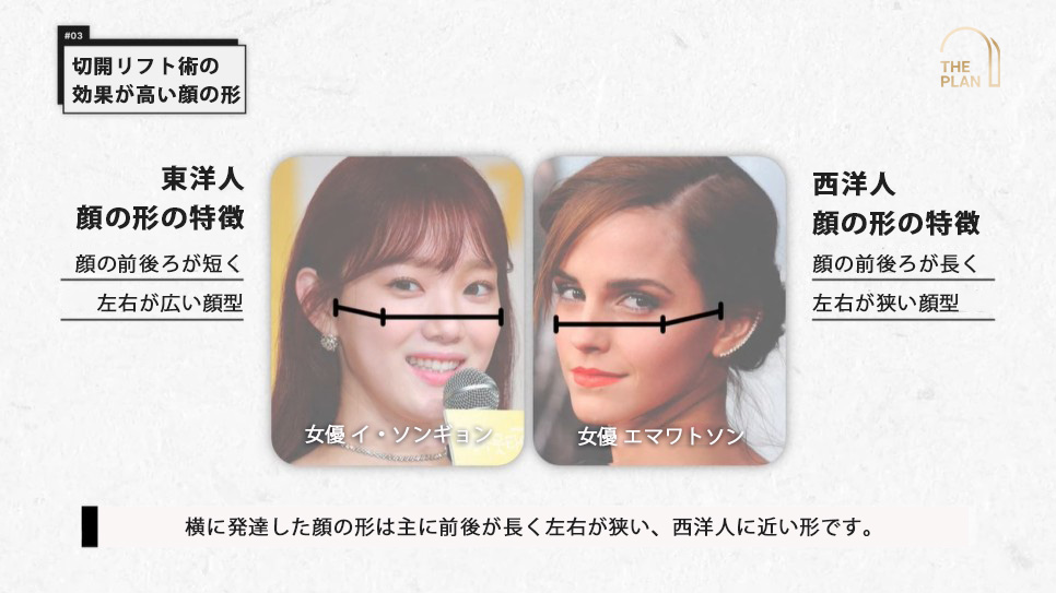 東洋人の顔形と西洋人の顔形の比較