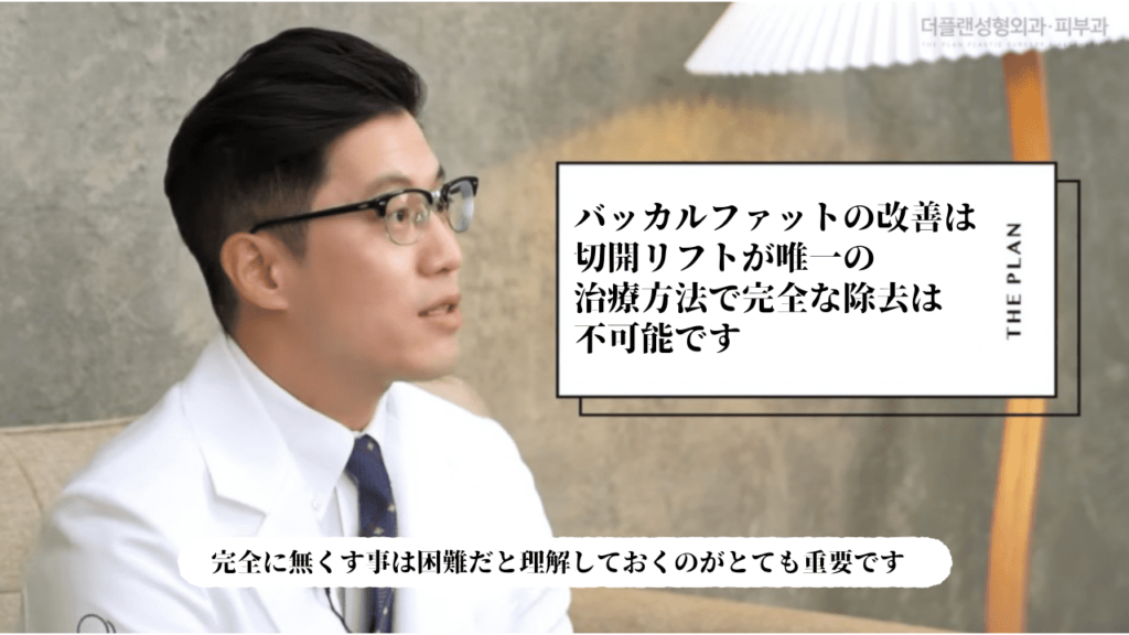 バッカルファットの改善と除去方法についての説明画像